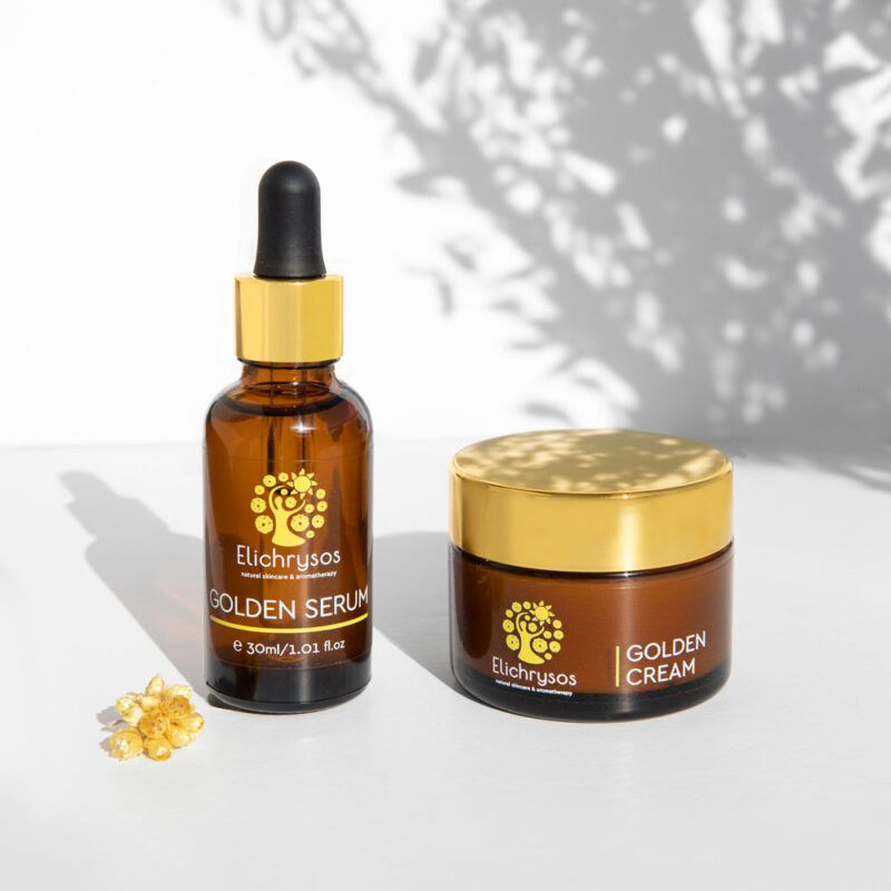 Σετ περιποίησης προσώπου με ελίχρυσο serum και cream για λάμψη και θρέψη